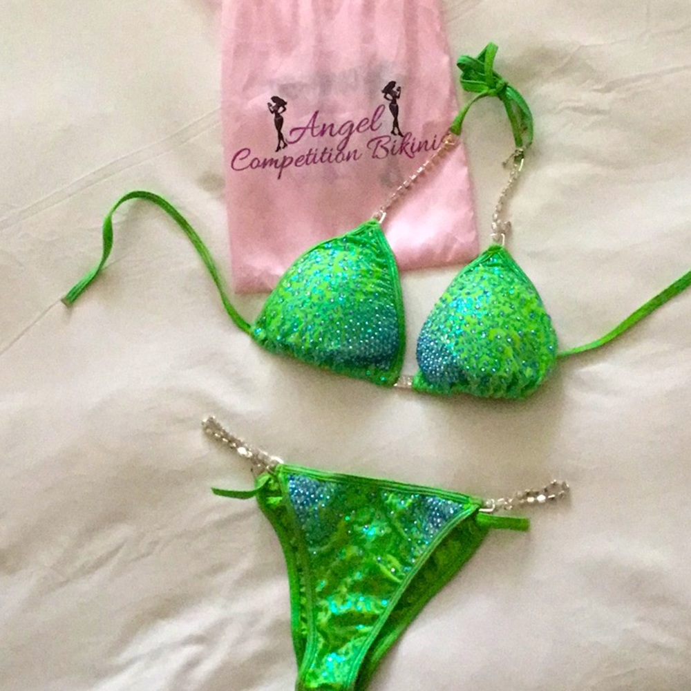Angel Lime Green Competition Suit Worn Once*